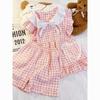 Cute Doll Collar Lace Pink Plaid Pajamas Women's Short-sleeved Shorts Ins Style Suit Soft and Cute Can Be Worn Outside Loungewear