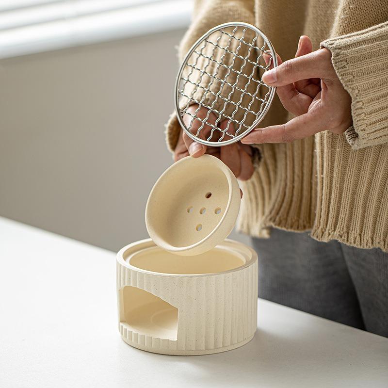 Mini Fornello a Carbone Ceramico per Cerimonia del Tè Indoor Stufa per Riscaldamento Domestico Resistente alle Alte Temperature Piccolo Scalda Tè