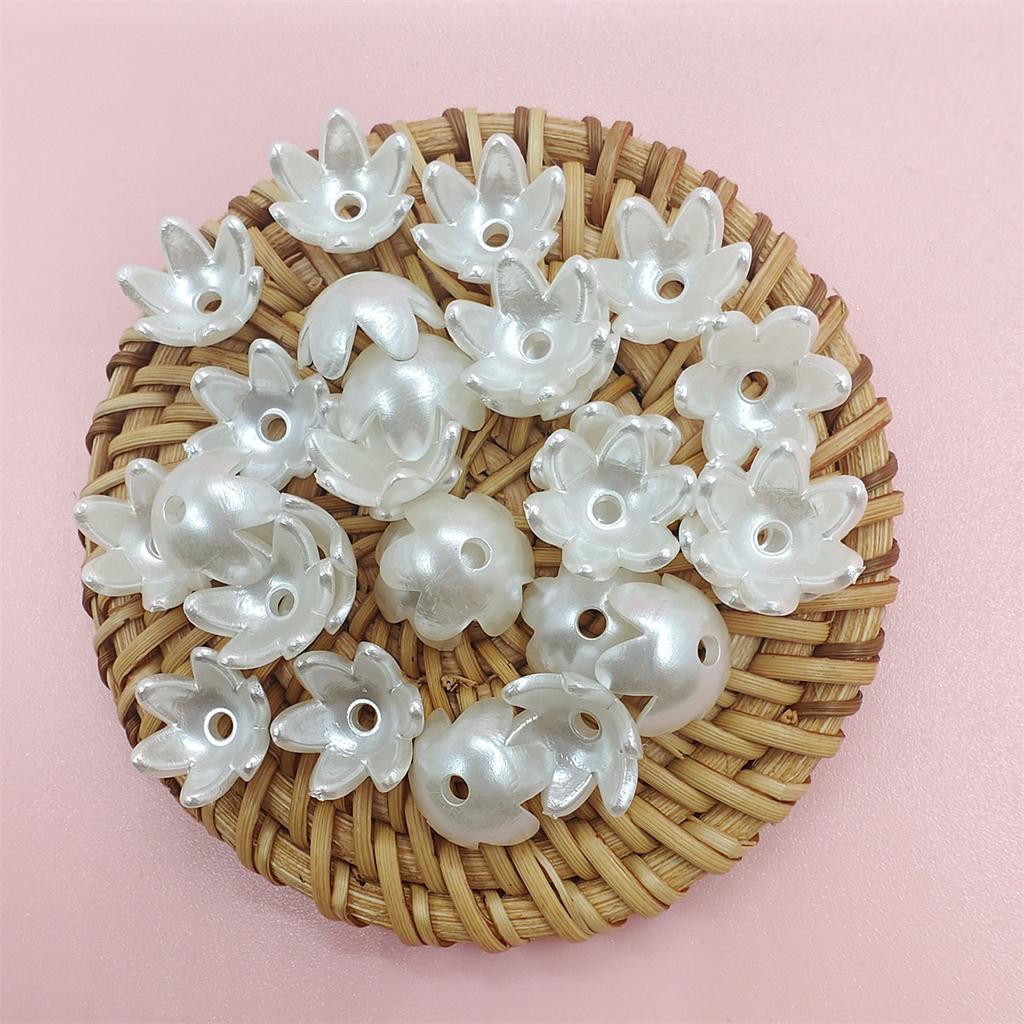 ABS-Imitationsperlen in Weiß, Perlen in Schmetterlings- und Blumenform, für die Herstellung von Schmuckzubehör, Halsketten, Armbänder, Anhänger, DIY