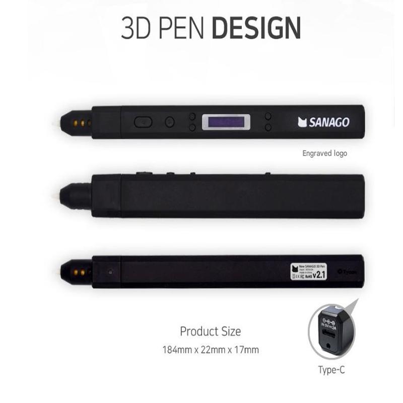 SANAGO New Sanago Premium 3D Pen Set 3 Type Module Replaceable Korean Artists