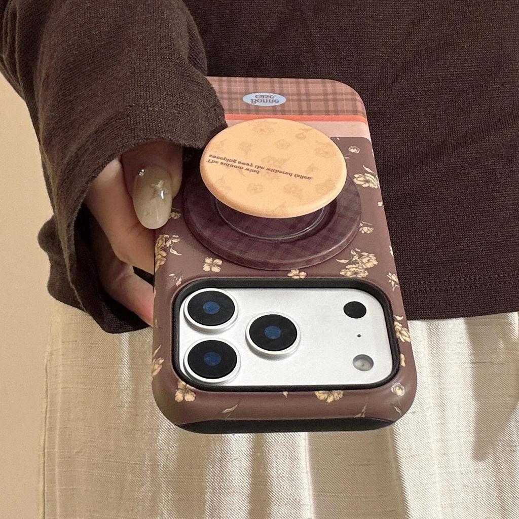 Retro Blommigt Ställ Telefonfodral för iPhone 17 och iPhone 17 Pro Max