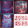 Halloween Statische Sticker 8 Vel Bloederige Handafdruk Voetafdruk Decal Plakt Op Glas Tegel Deur Raam Decoraties