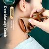 Wooden Wide Tooth Comb Massage Head Meridian Scalp Combs for Face Eye Shoulder Neck Anti-Static Hair Loss