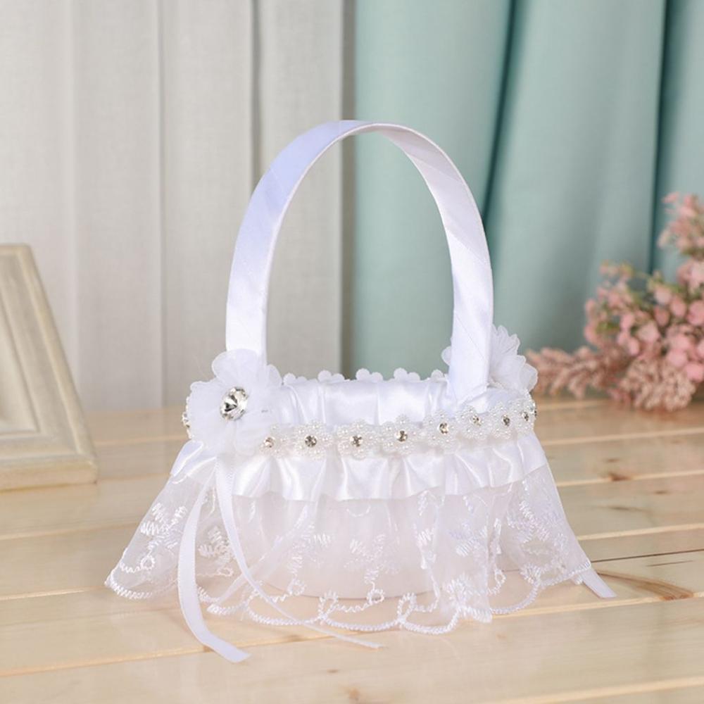Lace Bridal Gift Western Wedding Party Decor Flower Girl Basket Flower Basket Wedding Supplies