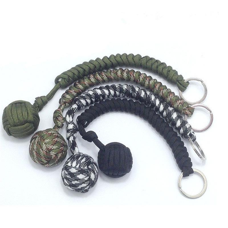 Monkey Fist Paracord Keychain: 7-Core Self-Defense Ball Keyring Accessory