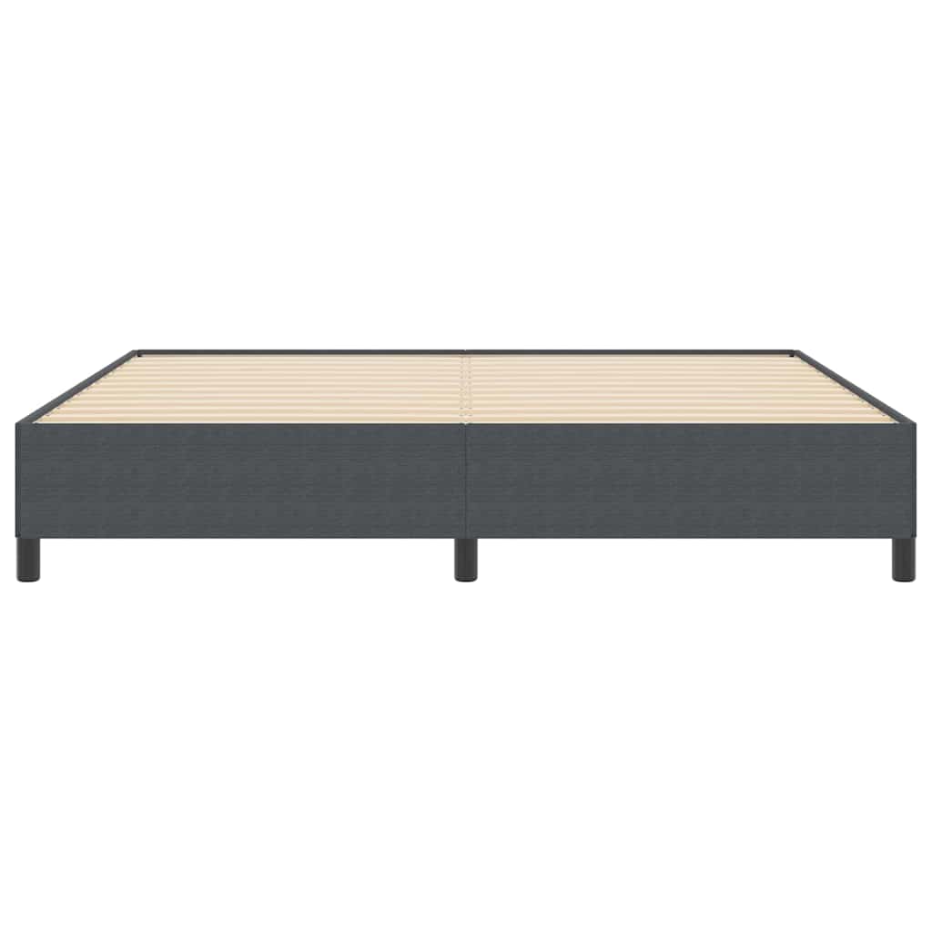 Box Spring Bed Dark Grey 200 x 200 cm Cord Fabric
