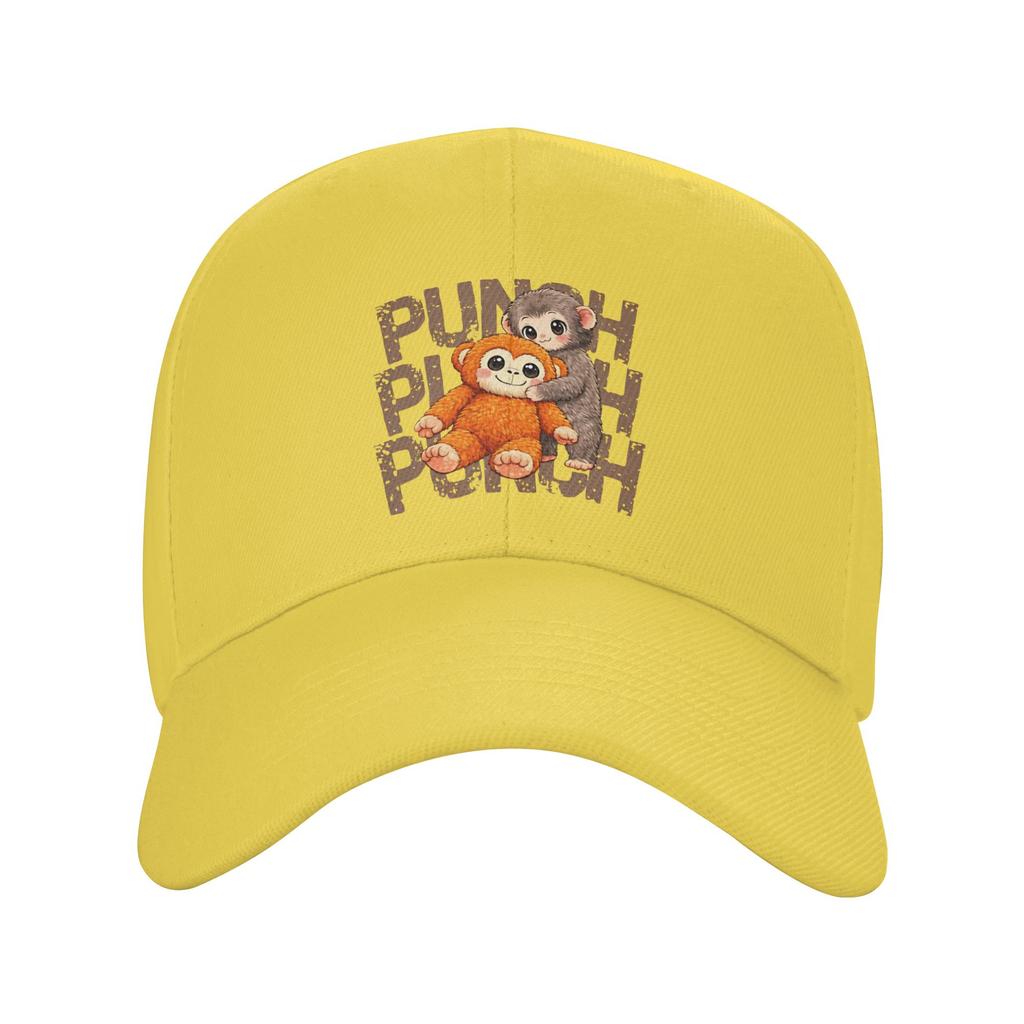 Punch Punch Punch Cute Baby Monkey Playful Animals Casual Baseball Cap Kpop Rock Trucker Hat Summer Sun Men y2k Baseball Caps