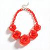 Collana Boema con Fiore in Acrilico - Catena Colorata per Maglione a Forma di Rosa