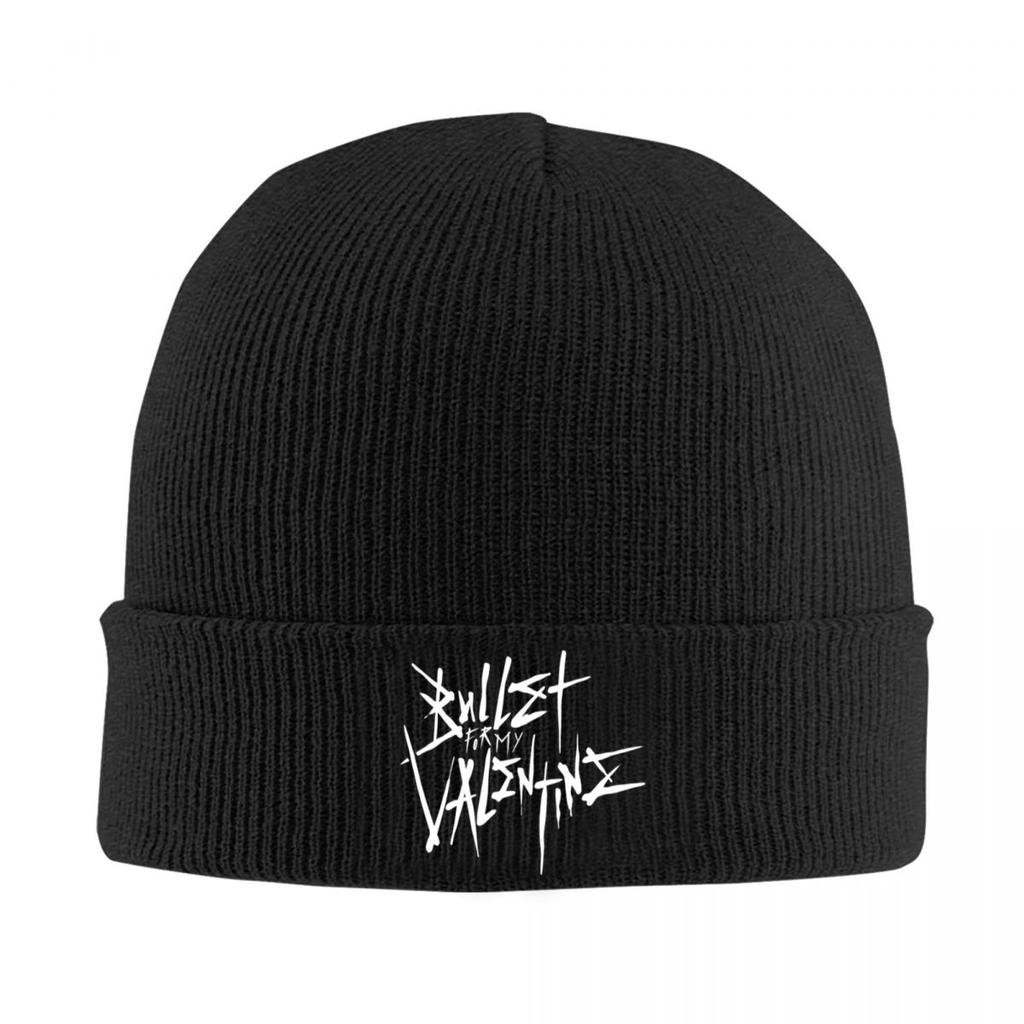 White Logo Bullet For My Valentine Beanie Hats Cute Caps Unisex Women Outdoor Knit Hat Spring Pattern Head Wrap Beanie Hat
