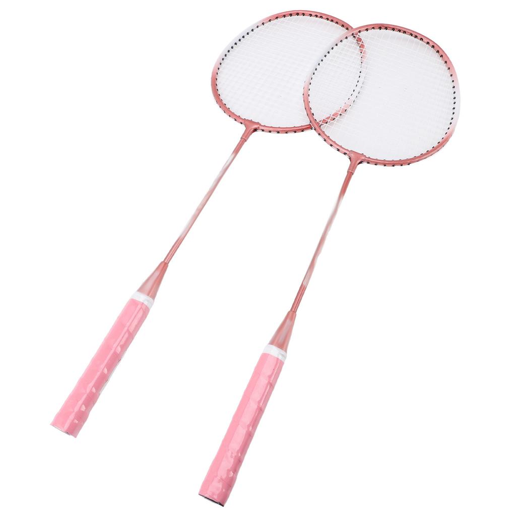 Badminton Racket Set Iron Alloy Resistance Reduction Lightweight Sports Badminton Racket with Storage Bag for Beginners Children Adults