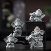 1Pc Elephant Statue With Hands Clasped In Prayer Position, A Guardian Elephant Statue, For Home Decoration.