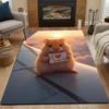 Cute Hamster Holding "I Love You" Sign Patterned carpet, non slip mat suitable for living room and bedroom sofas