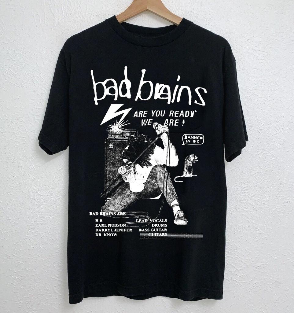 NEW Classic Bad Brains Band Short Sleeve Black All Size Shirt HE06