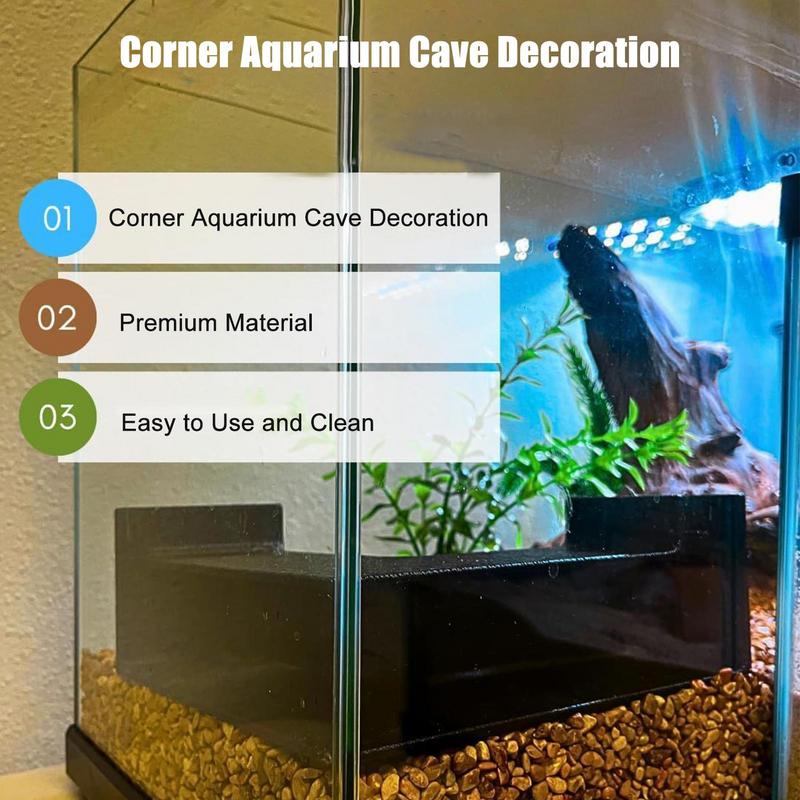Shrimp Cave Aquarium Tunnel Corner Aquarium Cave Corner Fish Tank Decoration Fish Hideout Fish Cave for Aquarium Hideout