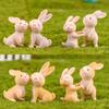 7-teiliges Set mit Cartoon-Simulation, niedlichen Langohr-Kaninchen-Puppen, niedlichen und gehorsamen Kaninchen-Desktop-Ornamenten