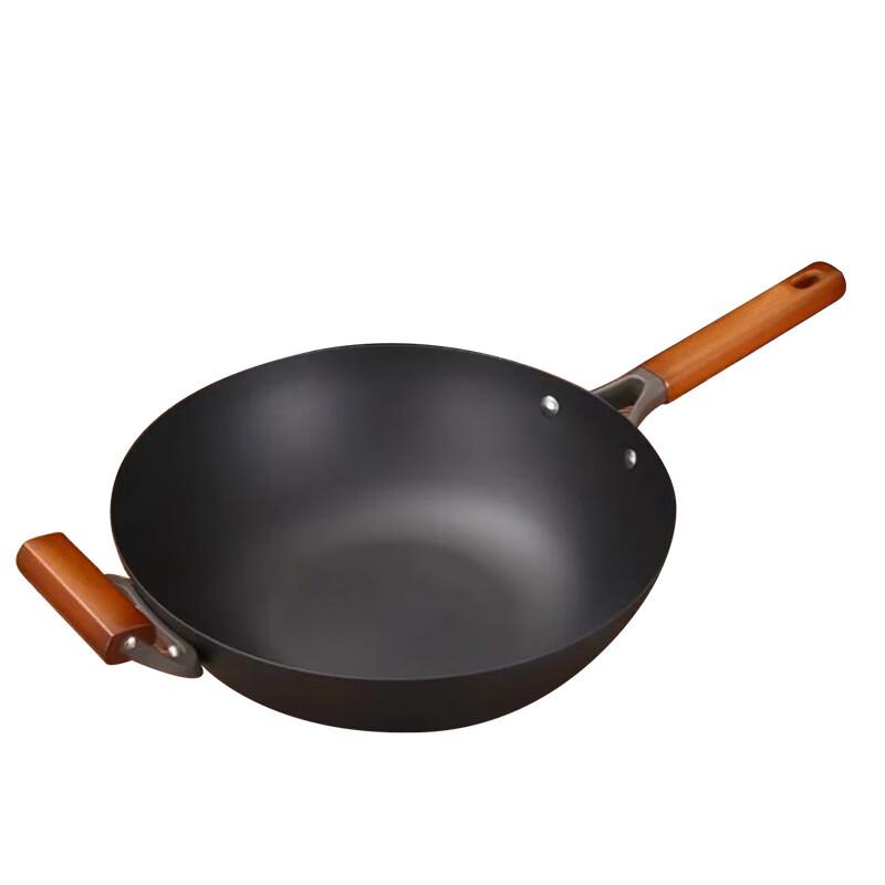 

ZISIZ 34cm Stainless Steel Non-Stick Wok