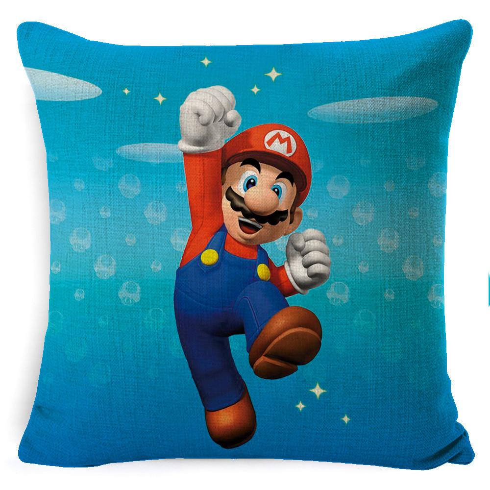 Super Bros Mario Pillow Cover Car Home Living Room Sofa Bedroom Cover Cushion