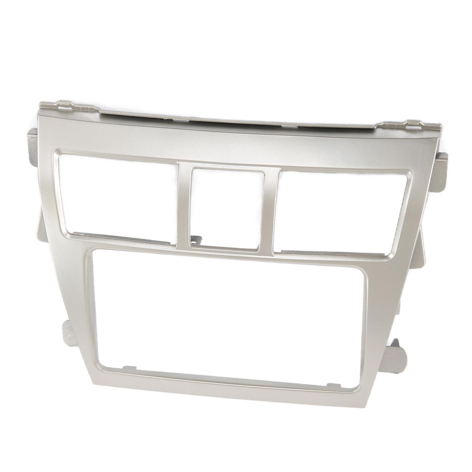 

2Din Радио Стерео Рамка Фасции Панель Приборной Панели CD Отделка Декор Серебристый Замена для Vios Belta Yaris