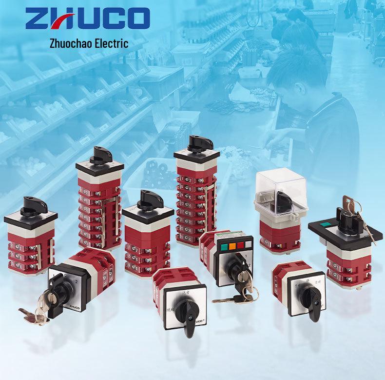 Zhuochao LW12-16/5822.3-72S4 Rotary Switch: 3-Section, 4-Speed with Indicator & Lock