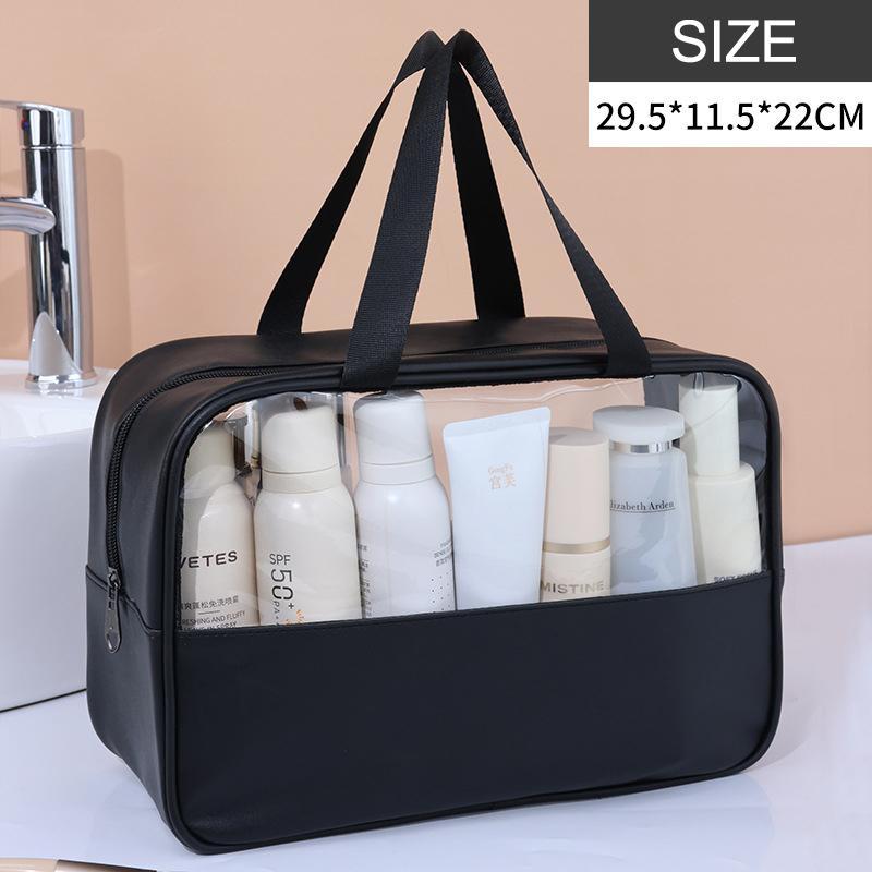 

Водонепроникна Портативна Косметичка для Зберігання Косметики для Жінок Напівпрозора Дорожня Сумка Органайзер для Зберігання Косметики L чорний