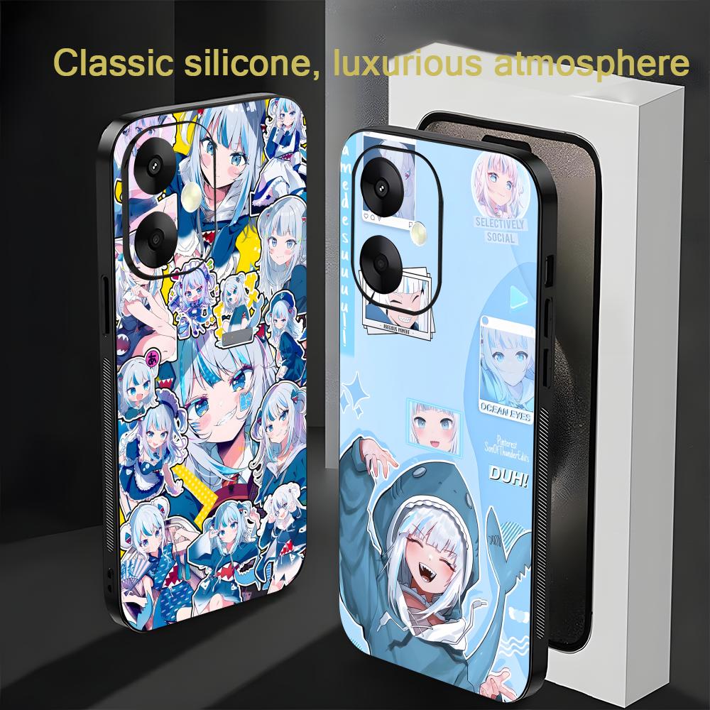 Gawr gura Virtuelle Sängerin Handyhülle Für Xiaomi Redmi 14C 13C 12C Note14 13 12 11 10 Pro Plus S Weiche Schwarze Handyhülle