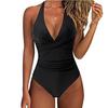 Multicolor Plus Size Backless Lace-Up One-Piece Swimsuit - Sexy European & American Style