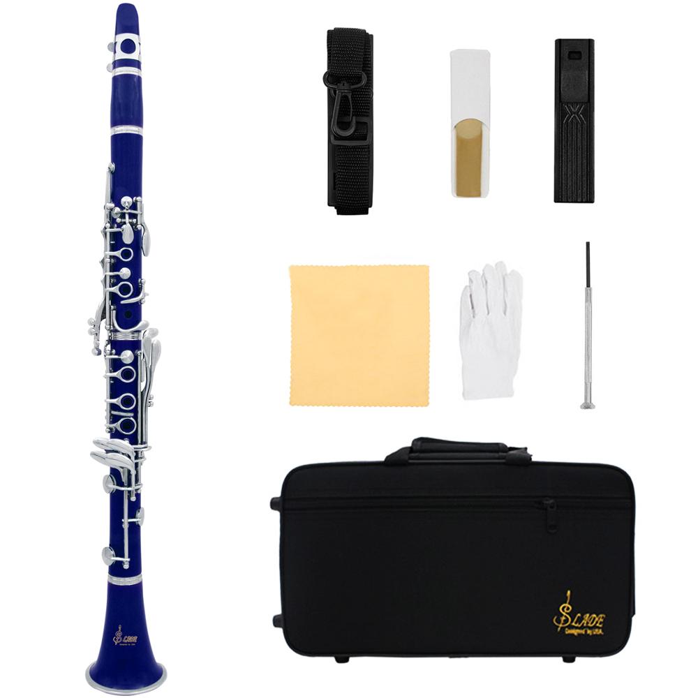SLADE Bb Clarinet 17 Keys Bakelite Wooden Professional Woodwind Instrument Colorful Clarinette With Box Accessories Parts