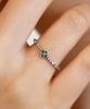 47Bag 925 Silver Green Diamond Ring Hazella