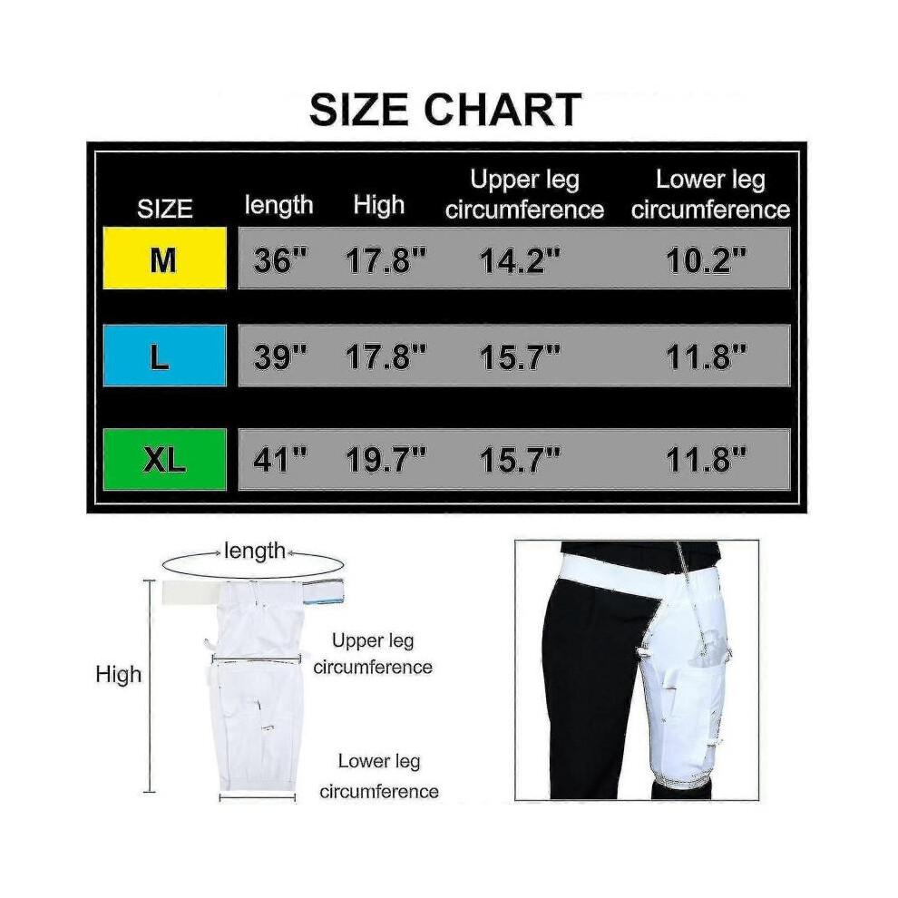 (L) Catheter Leg Bag Holder, Urine Leg Bag Holder Cover with Waist Belt, Leg Bag Sleeve for Incontinence Urine Bag, Washable and Durable