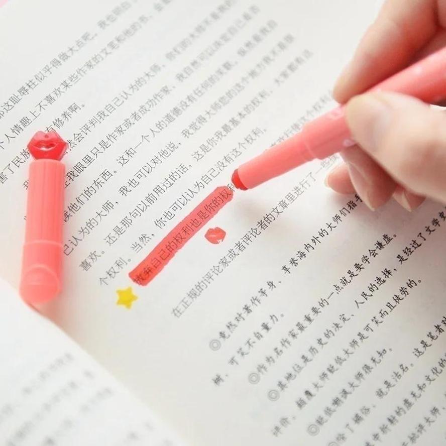 3 Pack Cute Candy Color Kawaii Highlighter Ink Stamp Pen Creative Marker School Supplies Office Stationery (Random Colors)