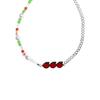 Dopamine candy color necklace female niche design splicing beaded neck chain simple collarbone chain necklace decoration summer