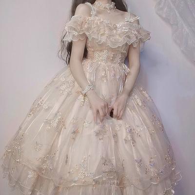 Flower God Flora Lolita Dress Embroidered Flower Wedding Dress Gorgeous And Sweet JSK Dress