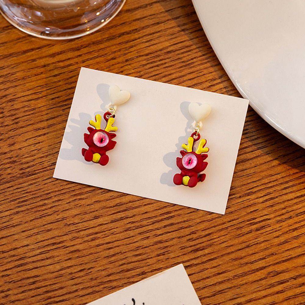 

Jewelry Zodiac Dragon Earrings Studs Aesthetic Dragon Eye Dangle Earrings Gift