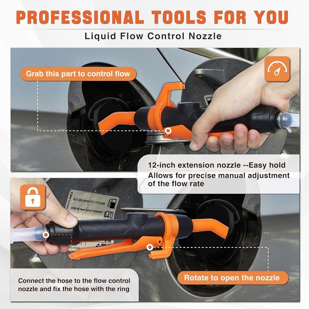 Portable Battery Operated Fuel Transfer Pump,Electric Siphon Pump For Gas,Water, Oil And Diesel Transfer-Orange