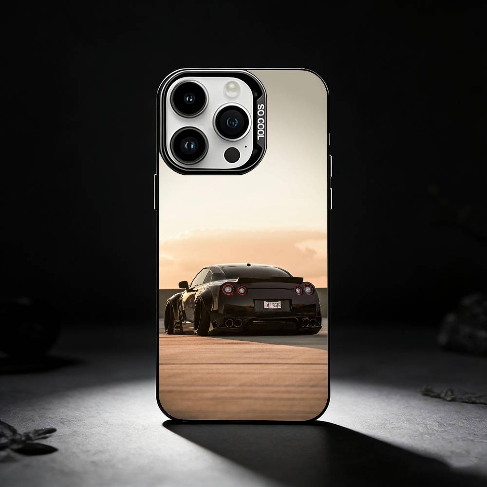 Car JDM R35 Phone Case For iPhone 17,16,15,14,13,12,11 Plus,Pro Max,XS,Colored silver phone case iPhone15plus