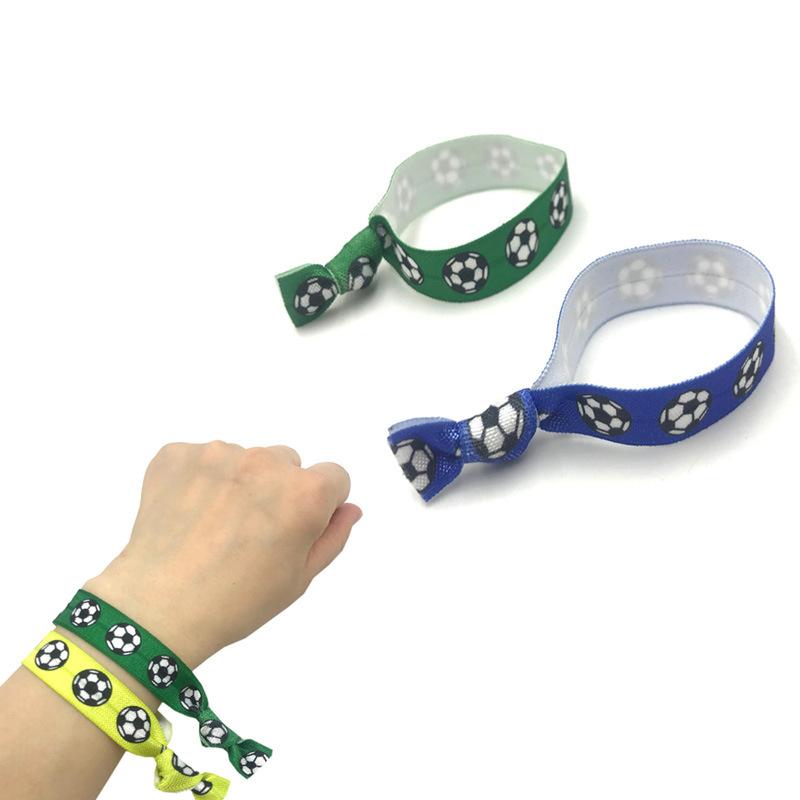 10pcs Football Printing Sports Headband Knotted Hair Tie Ball Game Commemorative Wrist Strap Gift American Football