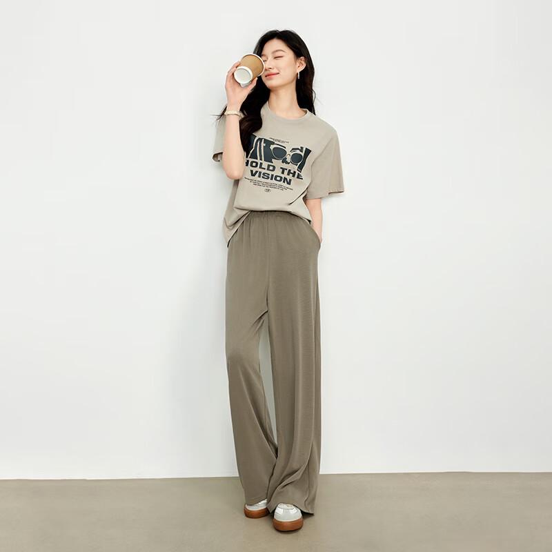 JOY SPEAKER Women's High-Waisted Wide-Leg Draped Trousers