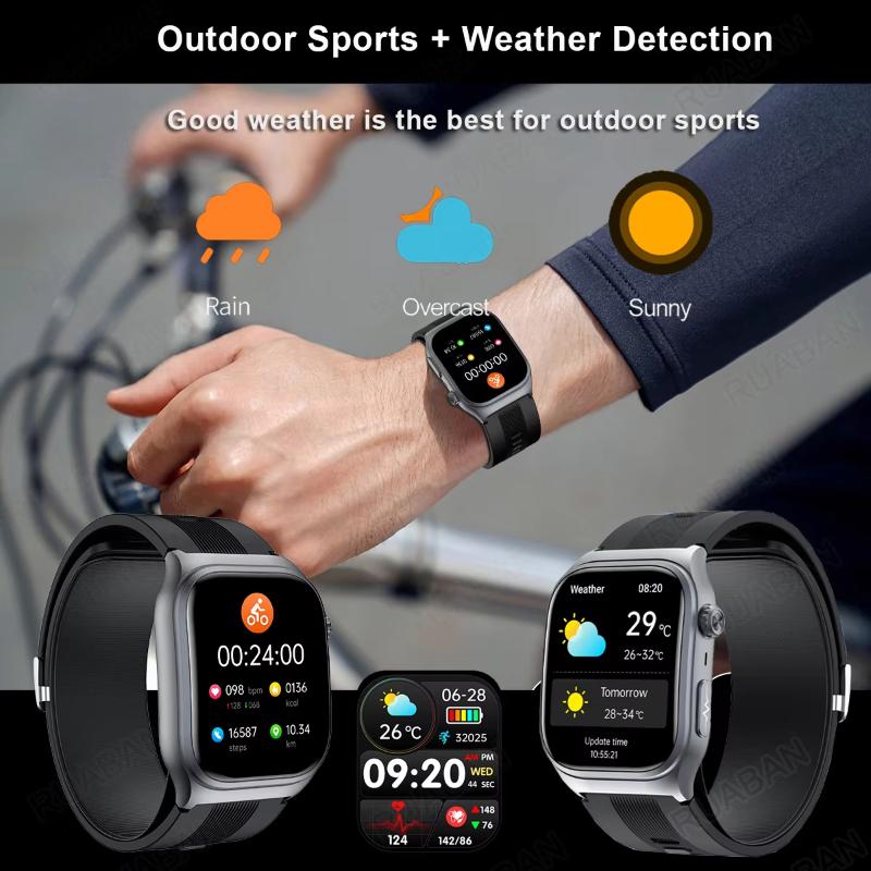 2025 Nowy Smartwatch z Poduszką Powietrzną Klasa Pielęgniarska Połączenie Bluetooth Pompa Powietrzna EKG Prawdziwie Dokładnie Ciśnienie Krwi Kwas Moczowy Lipidów Krwi Zegarek Męski