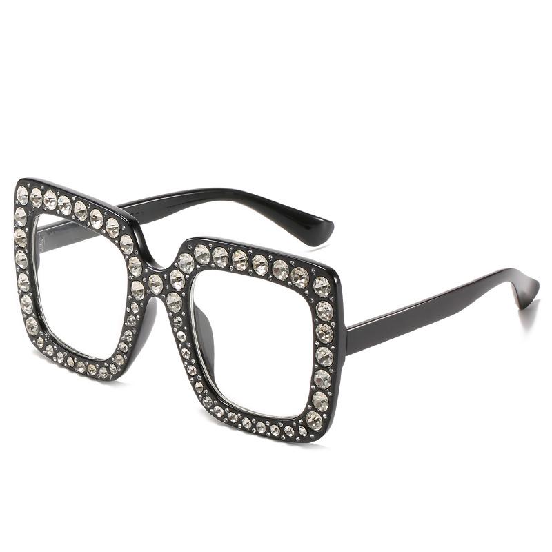 Vintage Oversized Square Sunglasses Women Luxury Crystal Rhinestone Eyewear Colorful Diamond Big Frame Sun Glasses