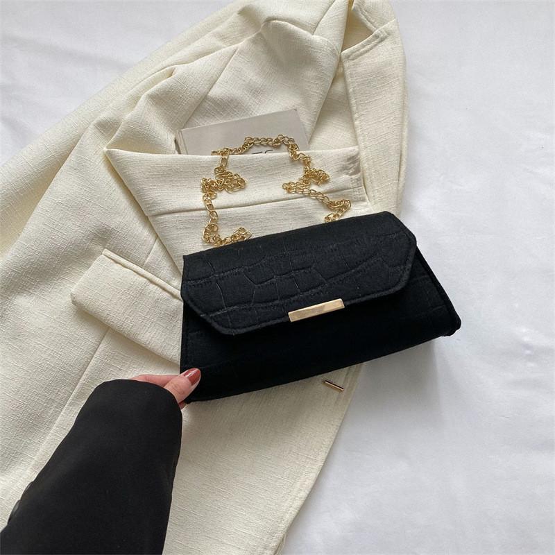 Fashionable Small Square Bag For Women 2023 Summer Felt Chain Shoulder Bag