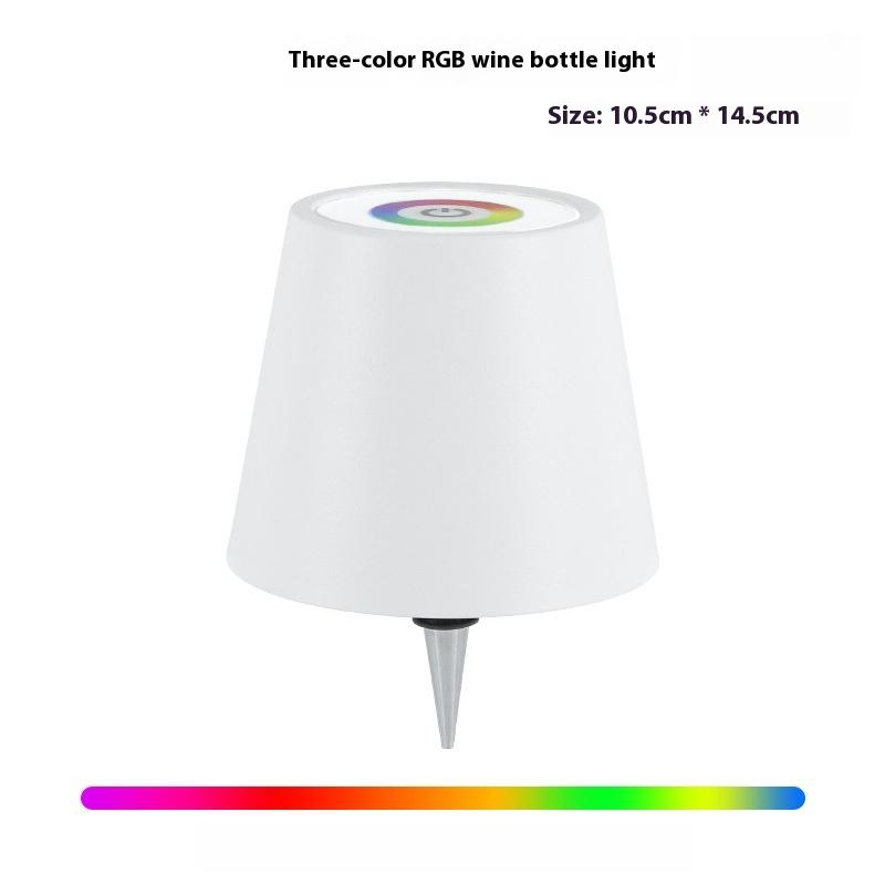 RGB Plug-in Wine Bottle Lamp Metal Wine Bottle Table Lamp Rechargeable LED Luminous Table Lamp