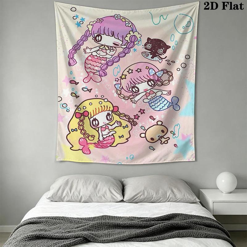 Cartoon mermaid and sea Pattern Home Decor Tapestry, Wall Hanging, Decorative RV Wall Cloth.XGT0914387