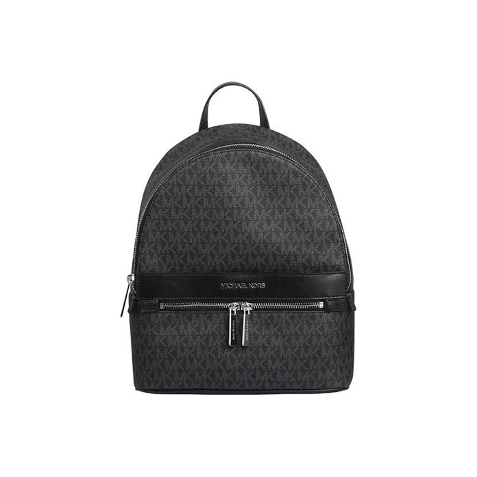 Michael Kors Kenly Monogram Vintage PVC Backpack Women backpack Black 35T0SY9B6B Basic Set (Bag+Dust Bag)
