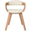 Dining Chair Cream Bentwood and Faux Leather