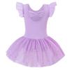 Girls Dance Leotards for Ballet Dress Shiny Tutu Skirted Leotard Gymnastics Bodysuit Ballet Wear Stage Performance Costume