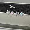 4Pcs Vintage Crystal Zircon Wing Earrings Stud Women Luxury Shiny Angel Wings Cross Silver Color Earrings Studs Couples