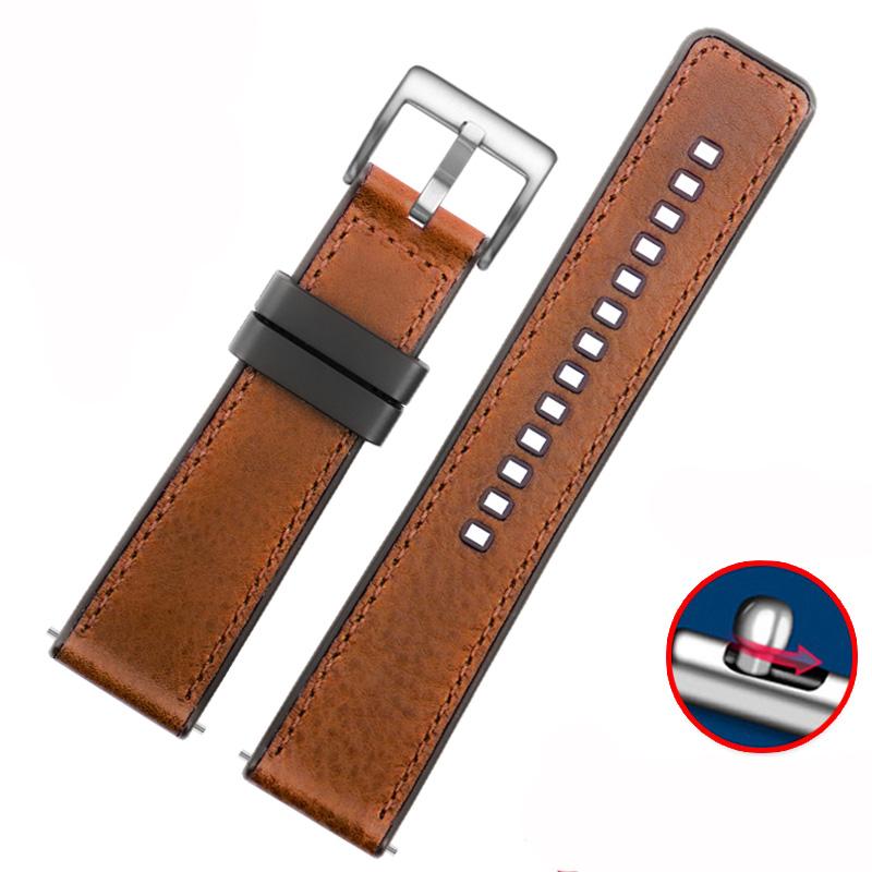 Vintage Italian Leather Watch Band For Seiko Tudor Casio Waterproof Silicone Rubber Bottom Chain Strap Bracelet 20mm  22mm 24mm