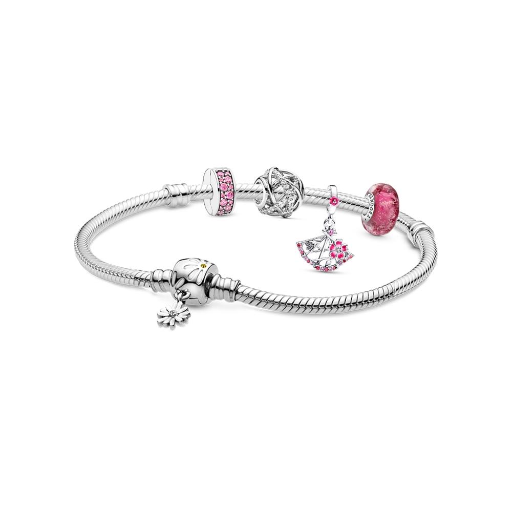 Pandora Pfirsichblüte Ankunfts-Set 925 Silber Zirkonia Armband Unisex Armband ZT2024102529A