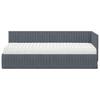 Corner Bed Frame with Mattress and Headboard 2 Pcs Grey Velvet
