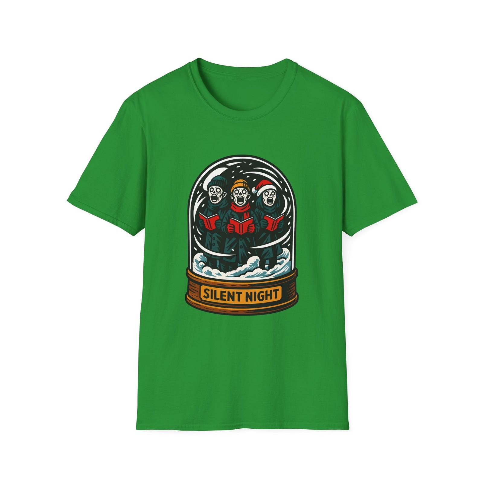 Unisex Softstyle T-Shirt Mens Womens Tees Top Manga Snowglobe Carolers Silent Night Winter Christmas L